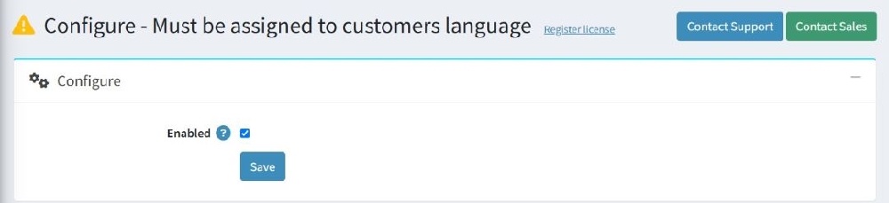discount on customers language configure page
